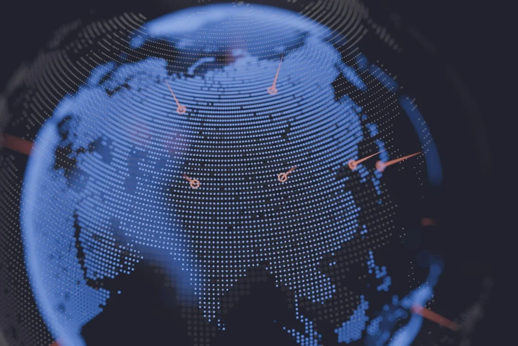 Digital globe representing domain names and DNS